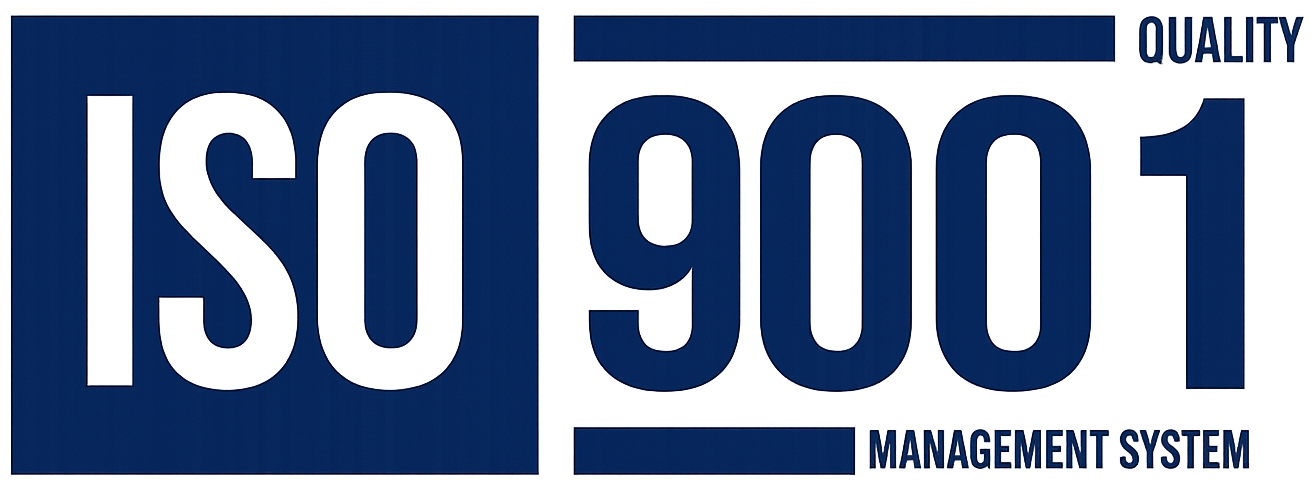 ISO 9001 and ISO 45001 quality and safety management certification logo